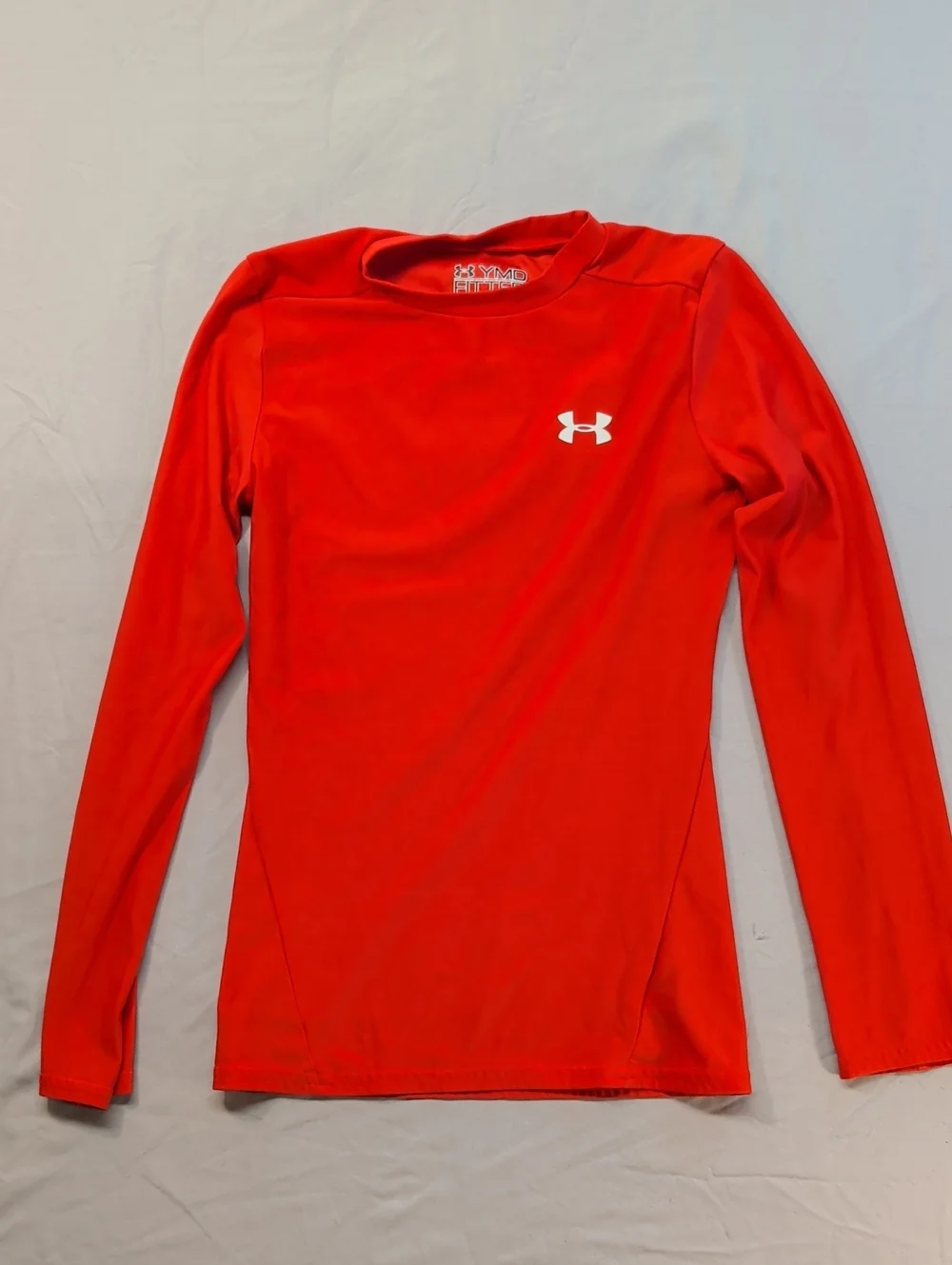 Under Armour Kids Red Long Sleeve Athletic Top with White Logo